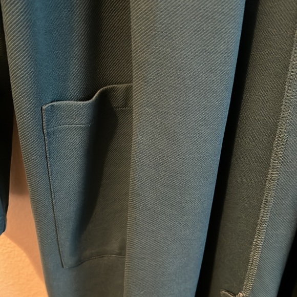 Leith from Nordstrom long polyester turquoise coat - Picture 4 of 7